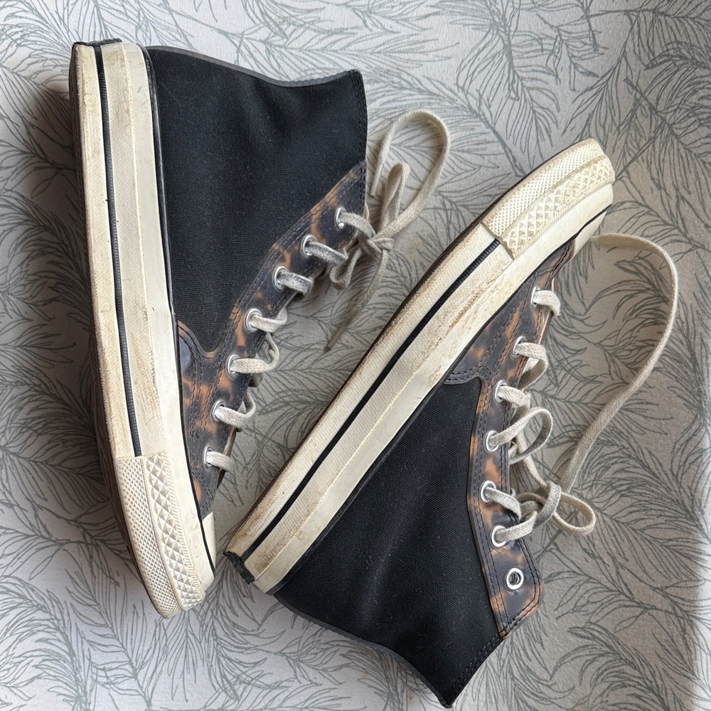 Converse Black and Brown High-Top Sneakers - Picture 4 of 9